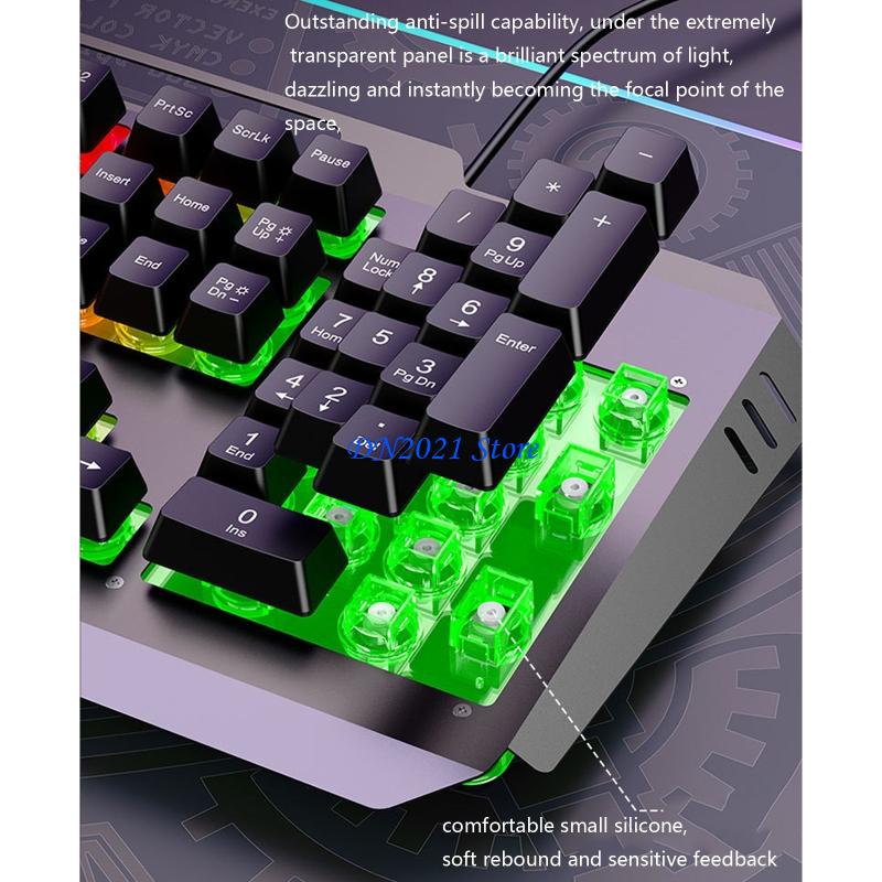 Anti-Ghosting Keyboard - Teclado con cable F3KE DS600 104