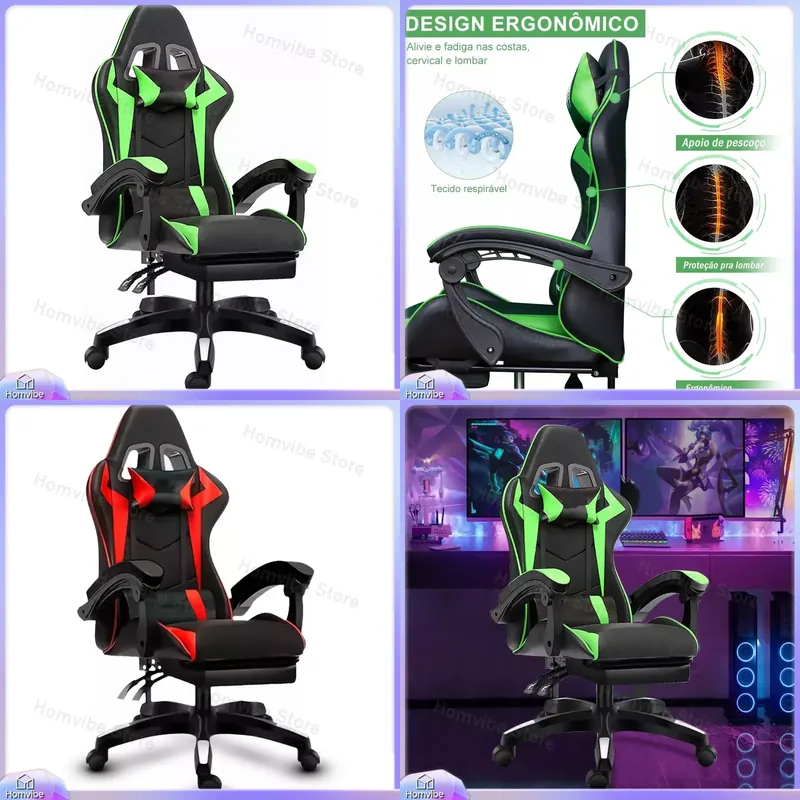 Pc Gaming Desk - Silla de Juego Ergonómica de Respaldo